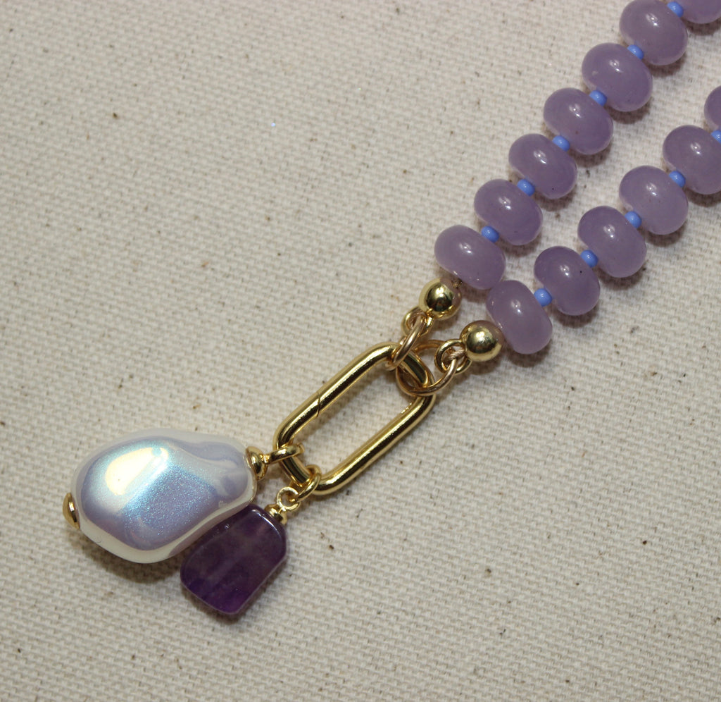 Lavender Pearl Drop Necklace
