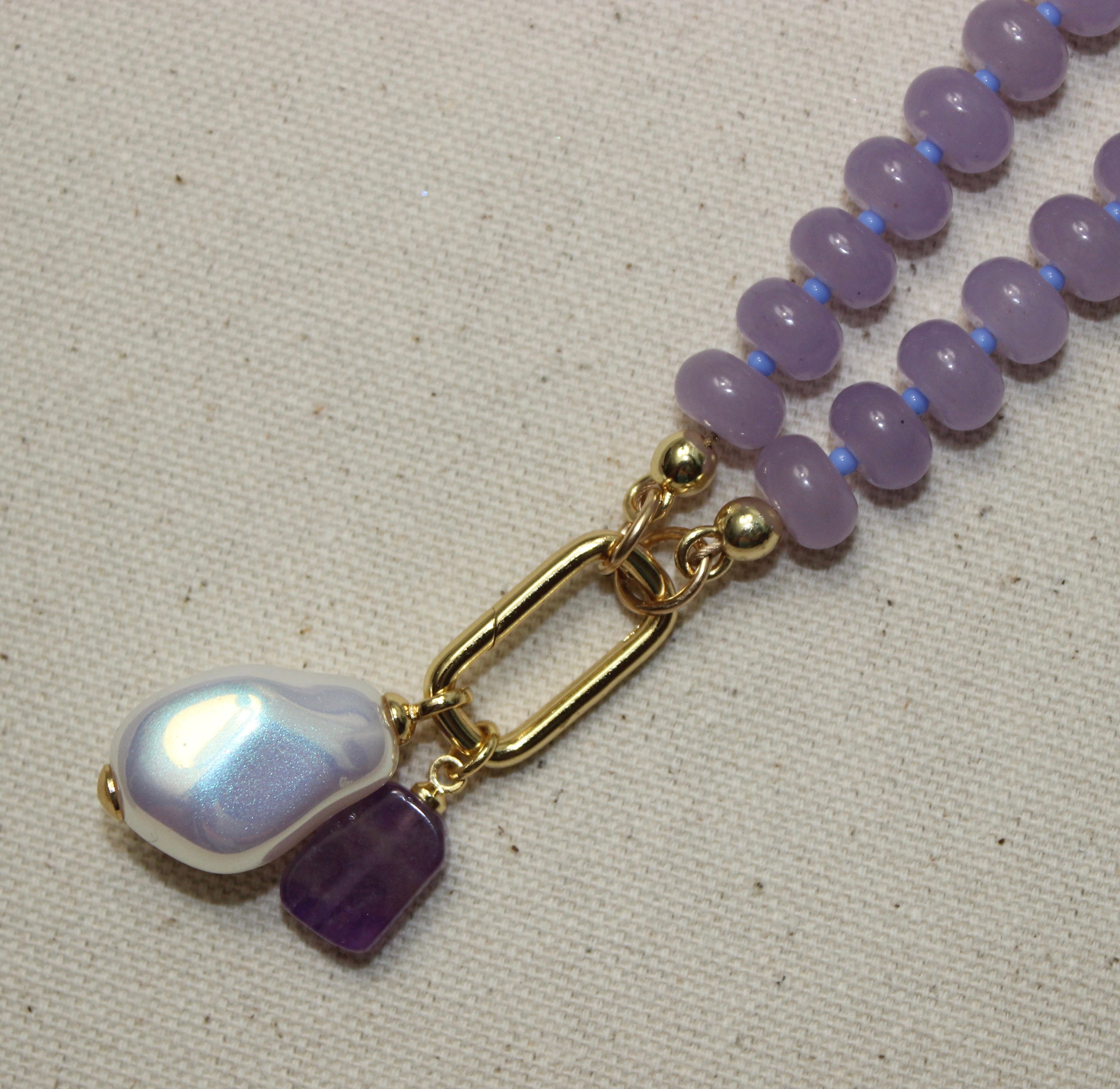 Lavender Pearl Drop Necklace