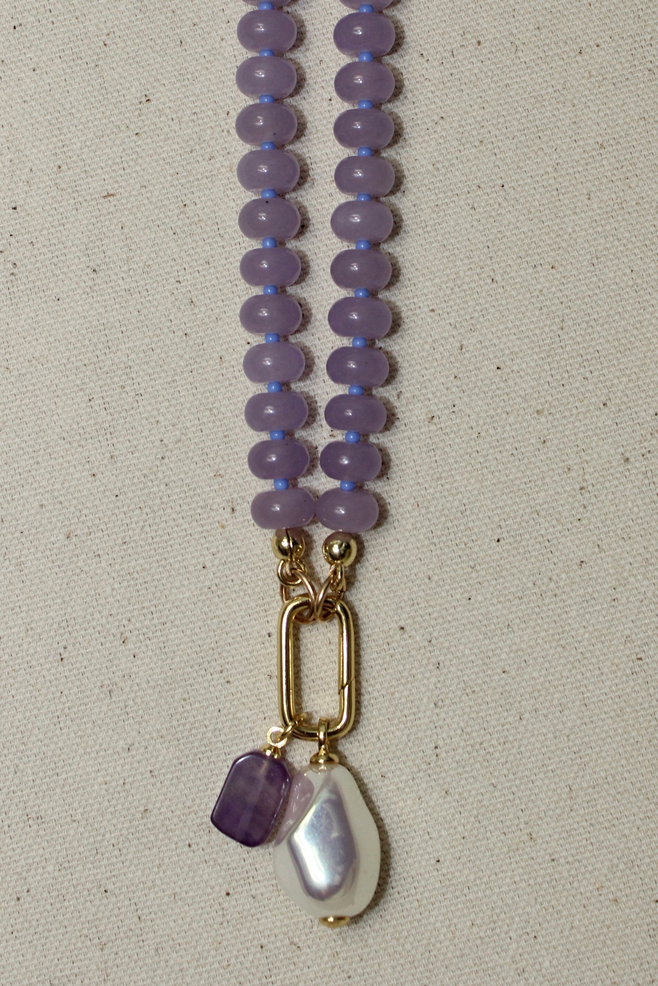 Lavender Pearl Drop Necklace