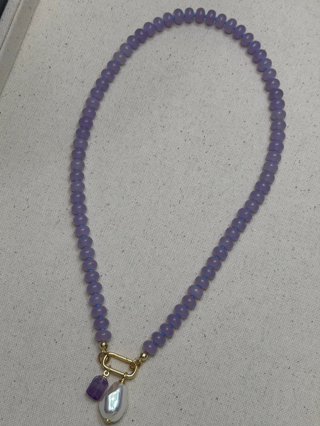 Lavender Pearl Drop Necklace