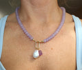 Lavender Pearl Drop Necklace