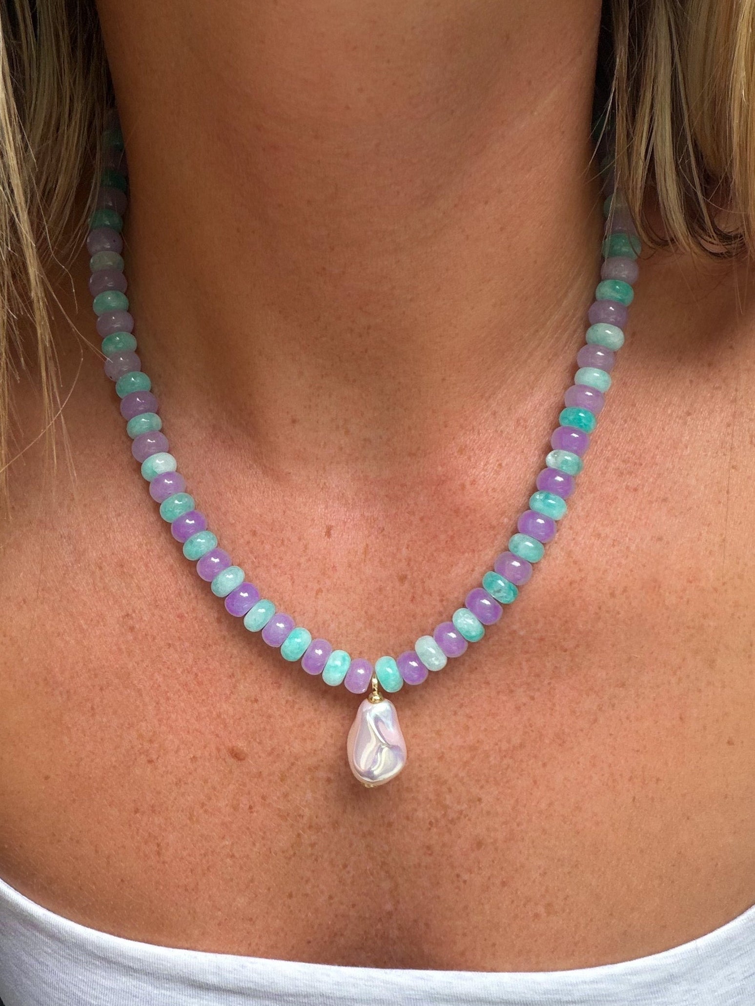 Cotton Candy Pearl Necklace