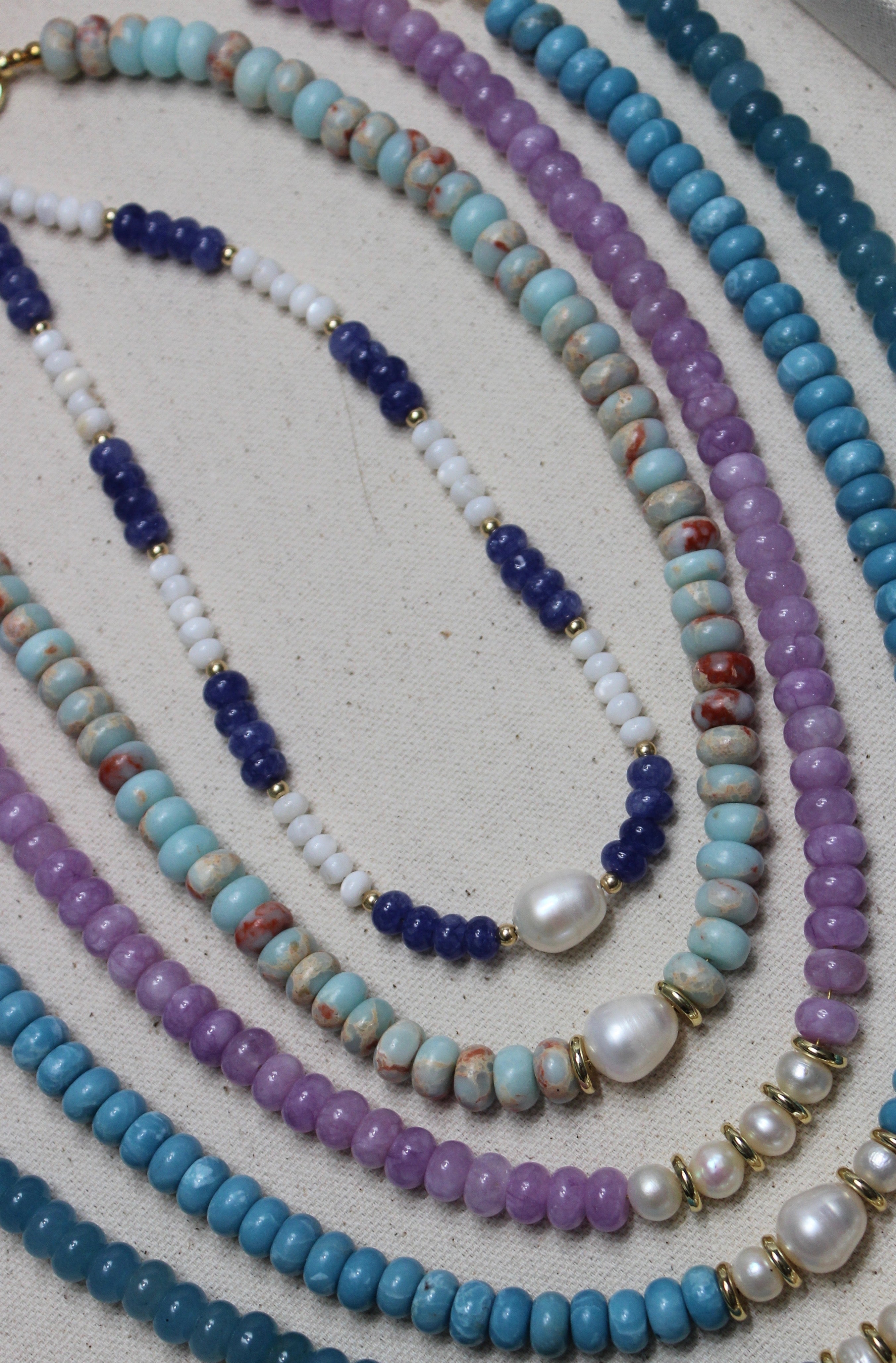 Lavender Pearl Gemstone Necklace
