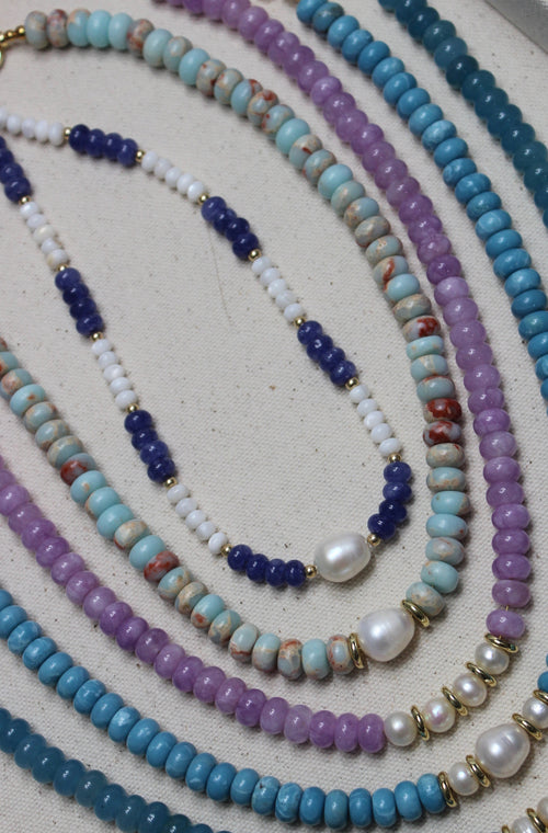 Lavender Pearl Gemstone Necklace
